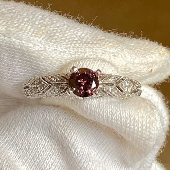 XX SOLD XX NWOT AIG 1.03 CTW CERTIFIED  PURPLE PINK. IN A BEAUTIFUL SETTING. - Picture 14 of 15